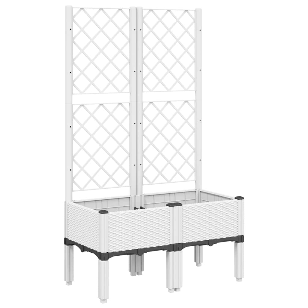 Vidaxx Pflanzgefäß mit Spalier 80x40x142 cm Polypropylen weiß