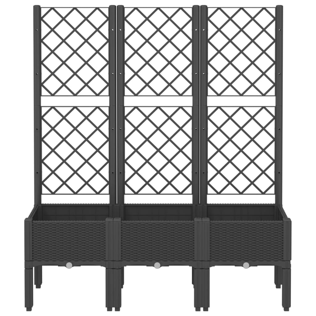 Vidaxx Pflanzgefäß mit Spalier 120x40x142 cm Polypropylen schwarz