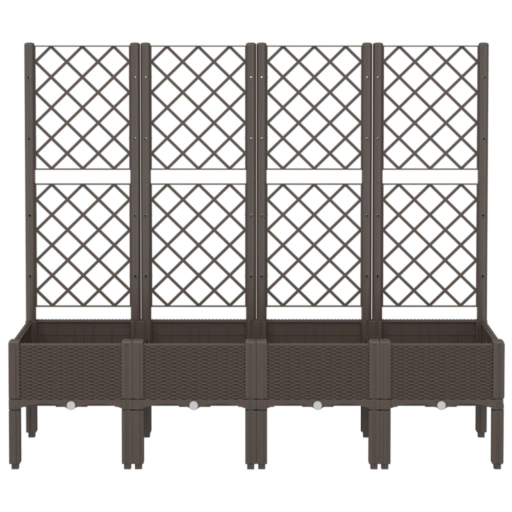 Vidaxx Pflanzgefäß mit Spalier 160x40x142 cm Polypropylen braun