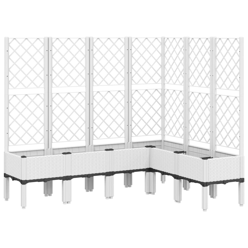 Vidaxx Pflanzgefäß mit Spalier 160x120x142 cm Polypropylen weiß