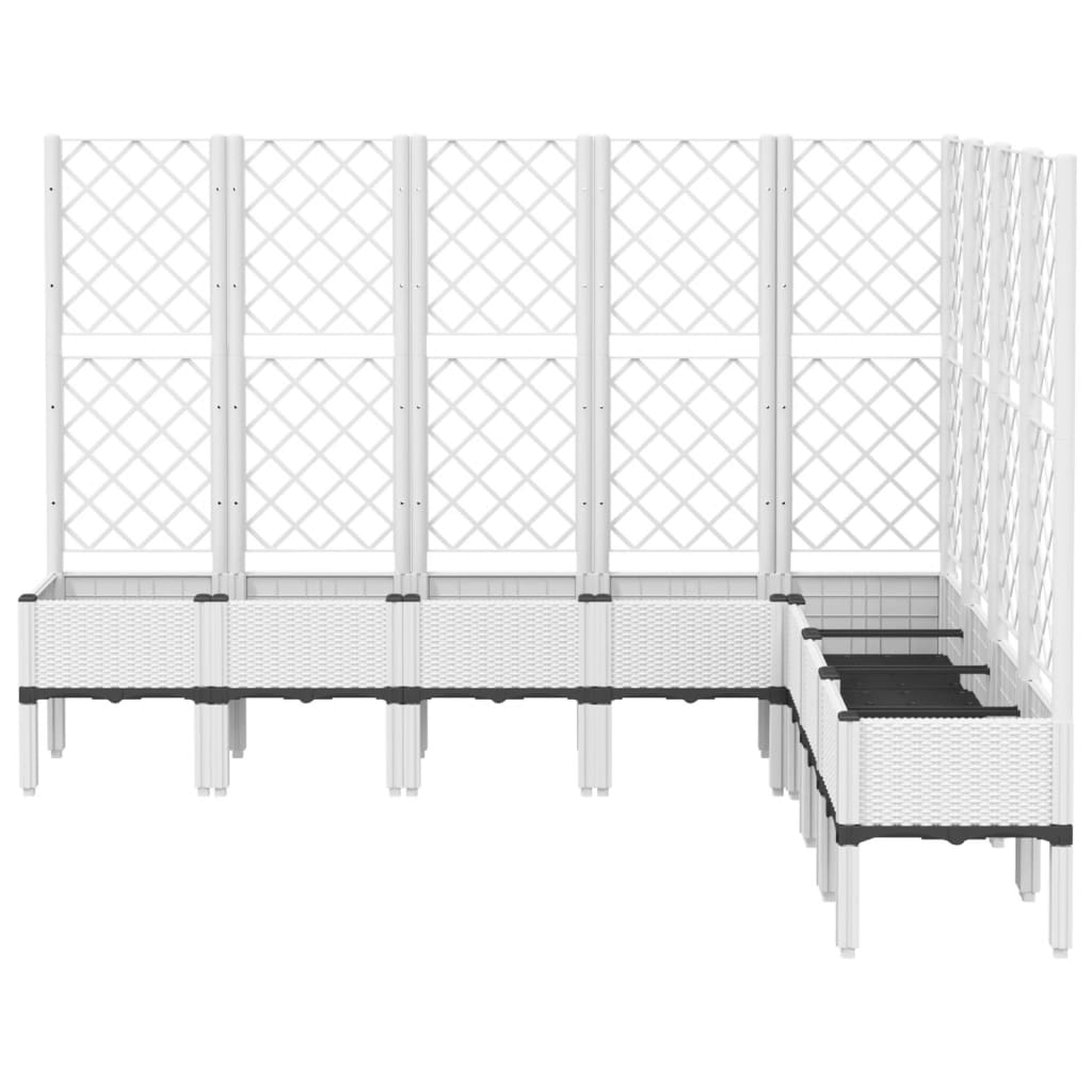 Vidaxx Pflanzgefäß mit Spalier 200x160x142 cm Polypropylen weiß