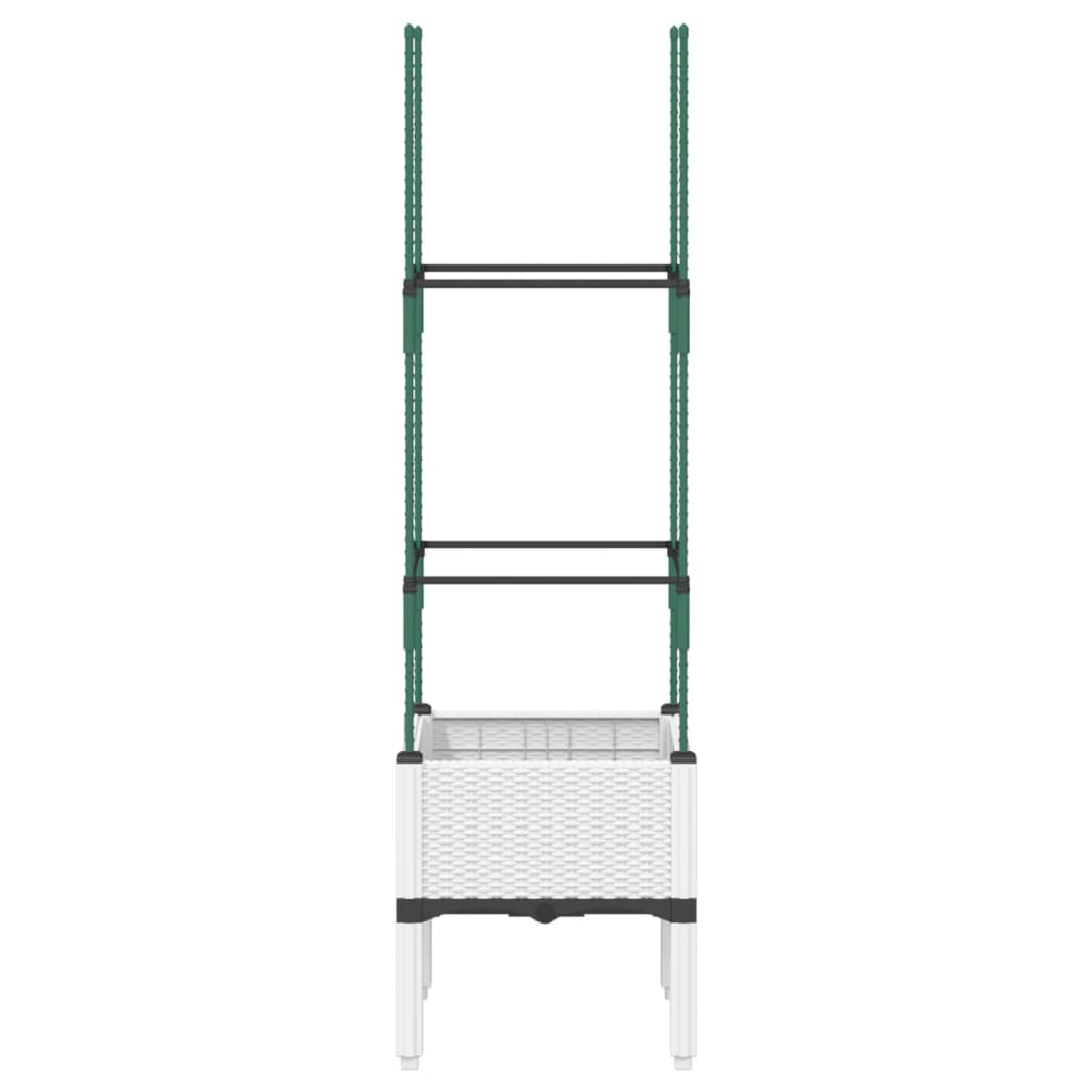 Vidaxx Pflanzgefäß mit Spalier 40x40x142,5 cm Polypropylen weiß