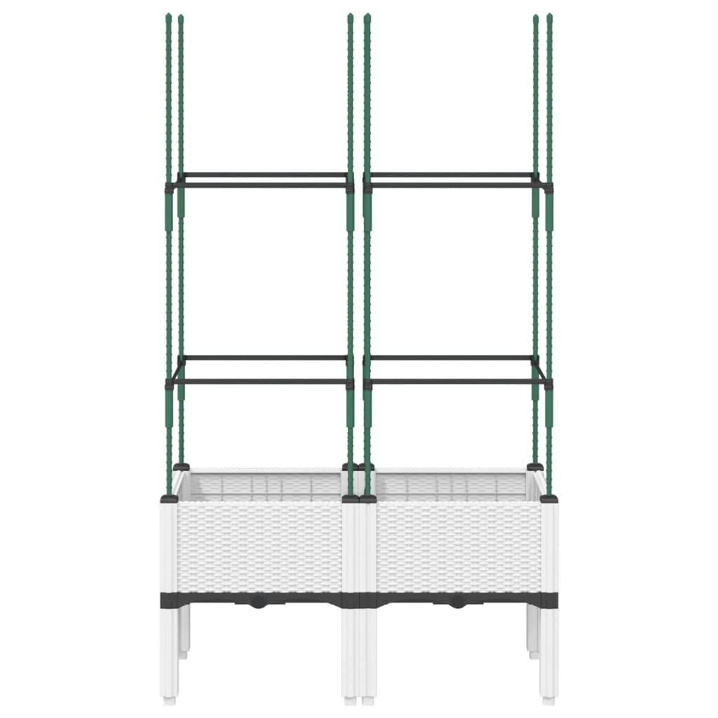 Vidaxx Pflanzgefäß mit Spalier 80x40x142,5 cm Polypropylen weiß
