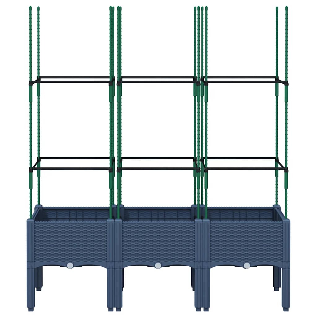 Vidaxx Pflanzgefäß mit Spalier 120x40x142,5 cm Polypropylen grau