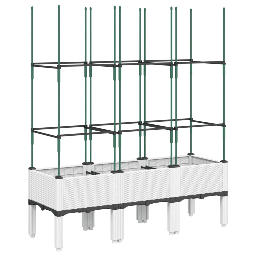Vidaxx Pflanzgefäß mit Spalier 120x40x142,5 cm Polypropylen weiß