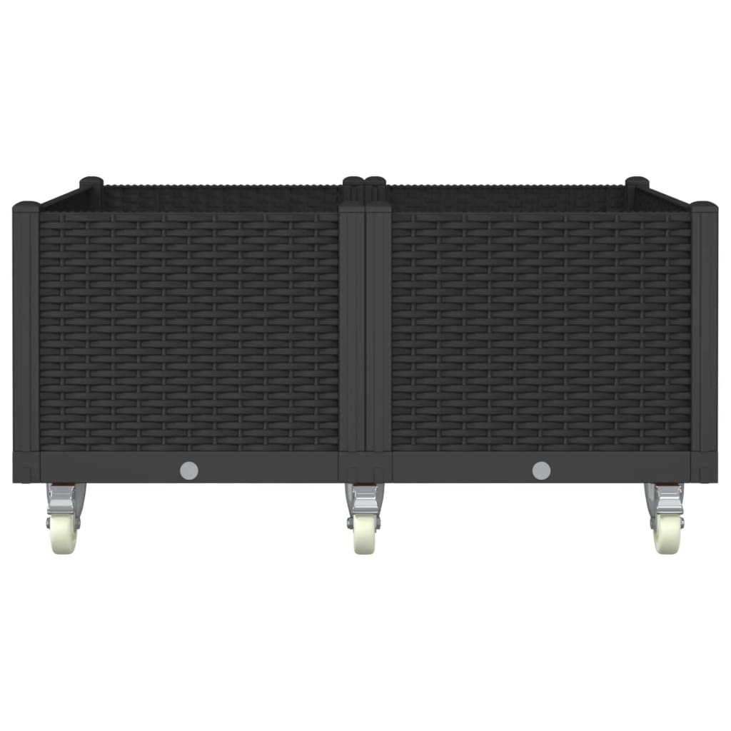 Vidaxx Pflanzgefäß mit Rädern 100x80x54 cm Polypropylen schwarz