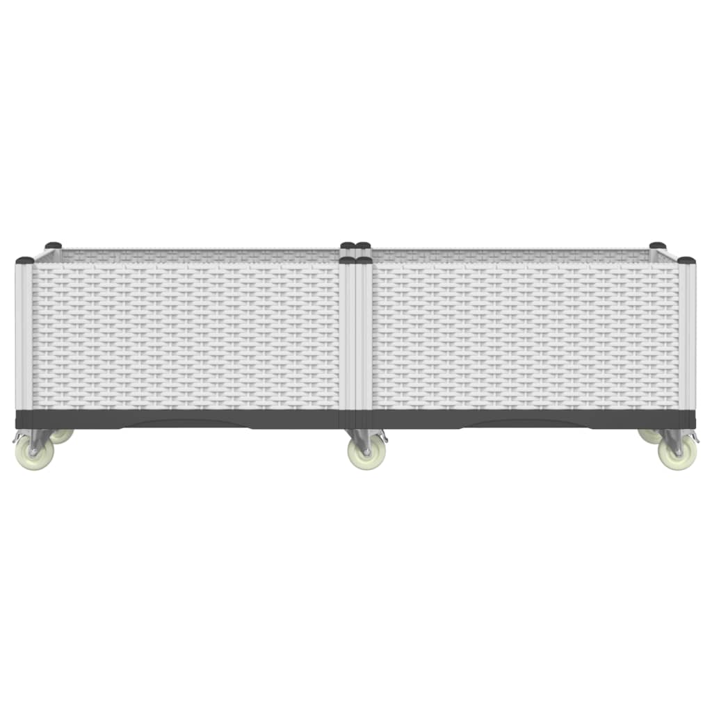 Vidaxx Pflanzgefäß mit Rädern 160x50x54 cm Polypropylen weiß