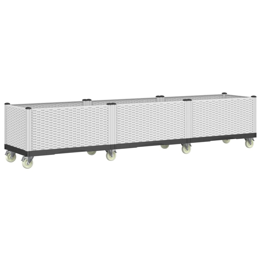 Vidaxx Pflanzgefäß mit Rädern 240x50x54 cm Polypropylen weiß