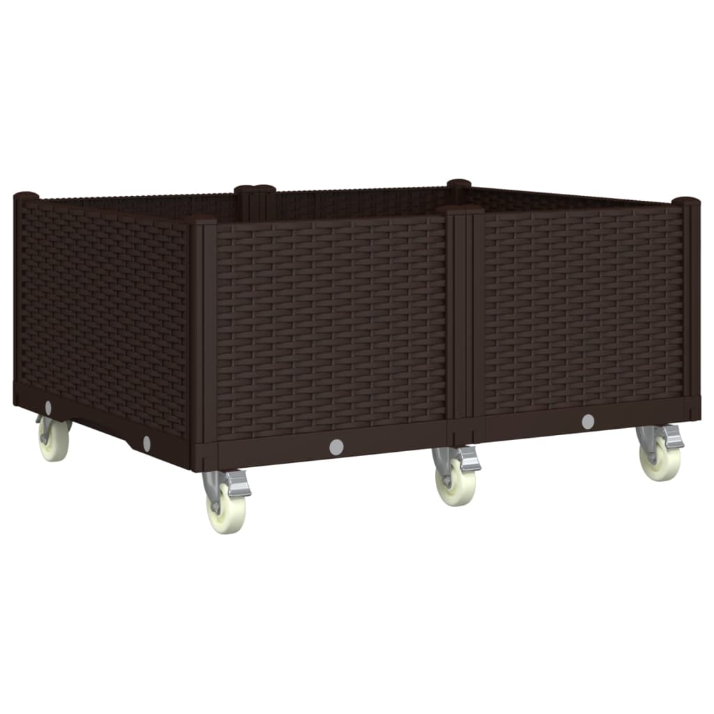 Vidaxx Pflanzgefäß mit Rädern 100x80x54 cm Polypropylen braun