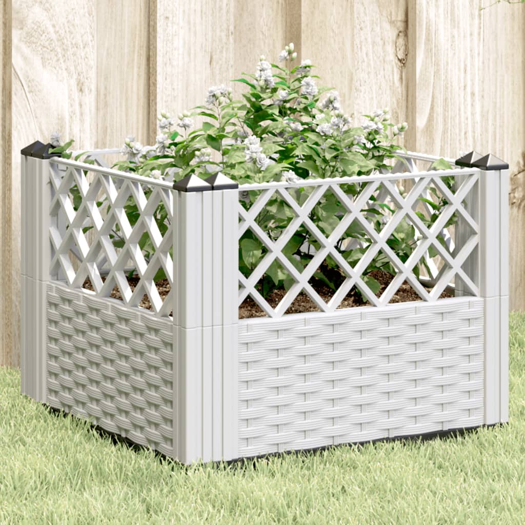Vidaxx Pflanzgefäß mit Zapfen 43,5x43,5x43,5 cm Polypropylen weiß