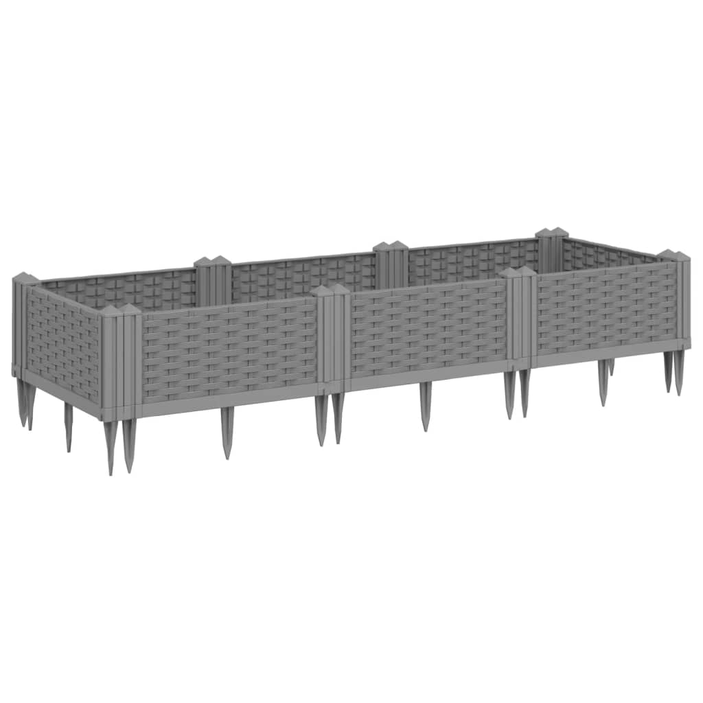 Vidaxx Pflanzgefäß mit Zapfen 125x40x28,5 cm Polypropylen hellgrau