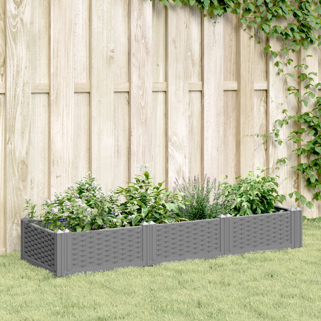 Vidaxx Pflanzgefäß mit Zapfen 125x40x28,5 cm Polypropylen hellgrau