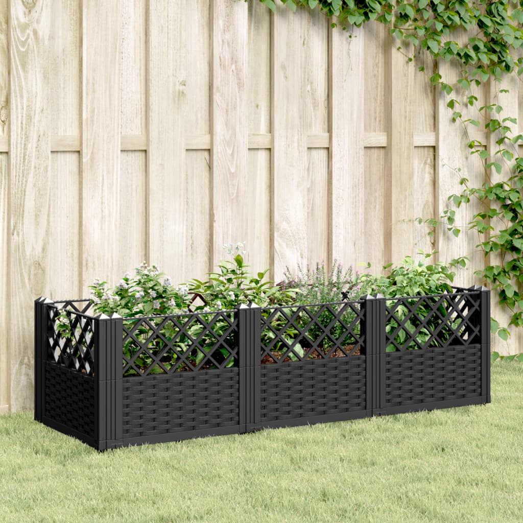 Vidaxx Pflanzgefäß mit Zapfen 123,5x43,5x43,5 cm Polypropylen schwarz