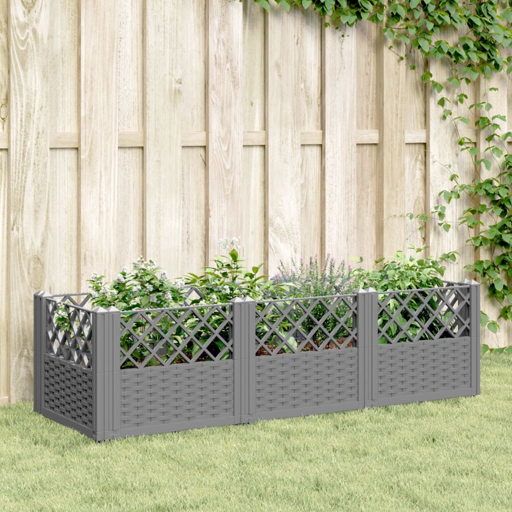 Vidaxx Pflanzgefäß mit Zapfen 123,5x43,5x43,5 cm Polypropylen hellgrau