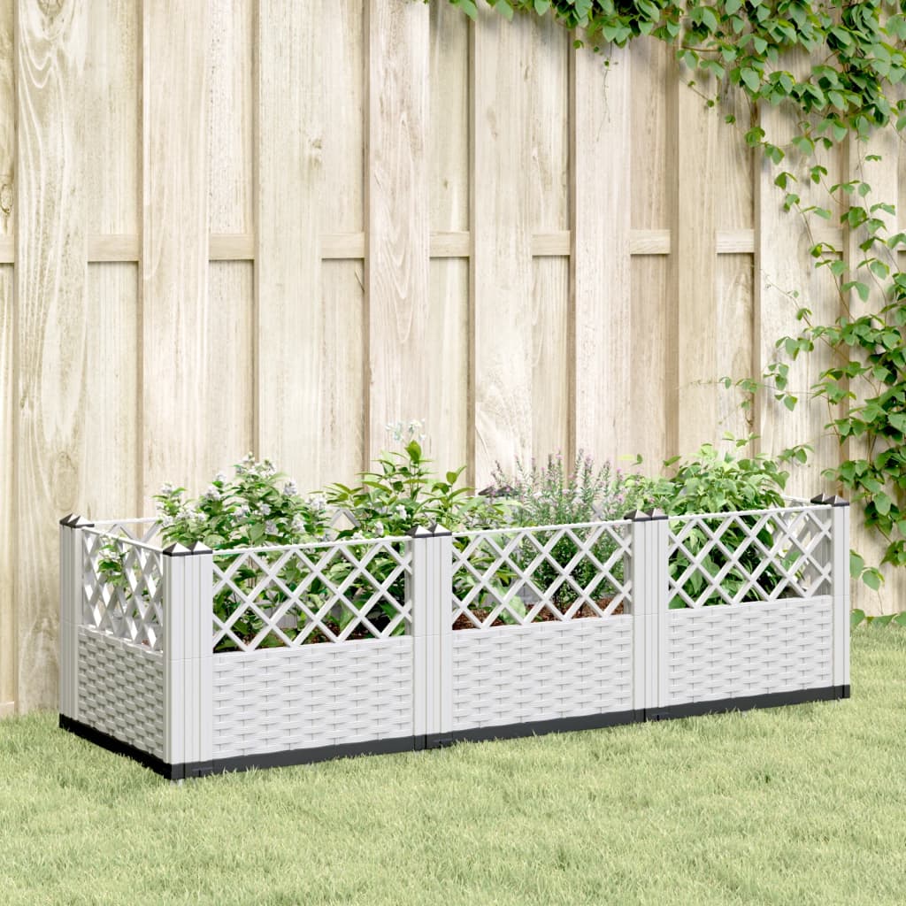 Vidaxx Pflanzgefäß mit Zapfen 123,5x43,5x43,5 cm Polypropylen weiß