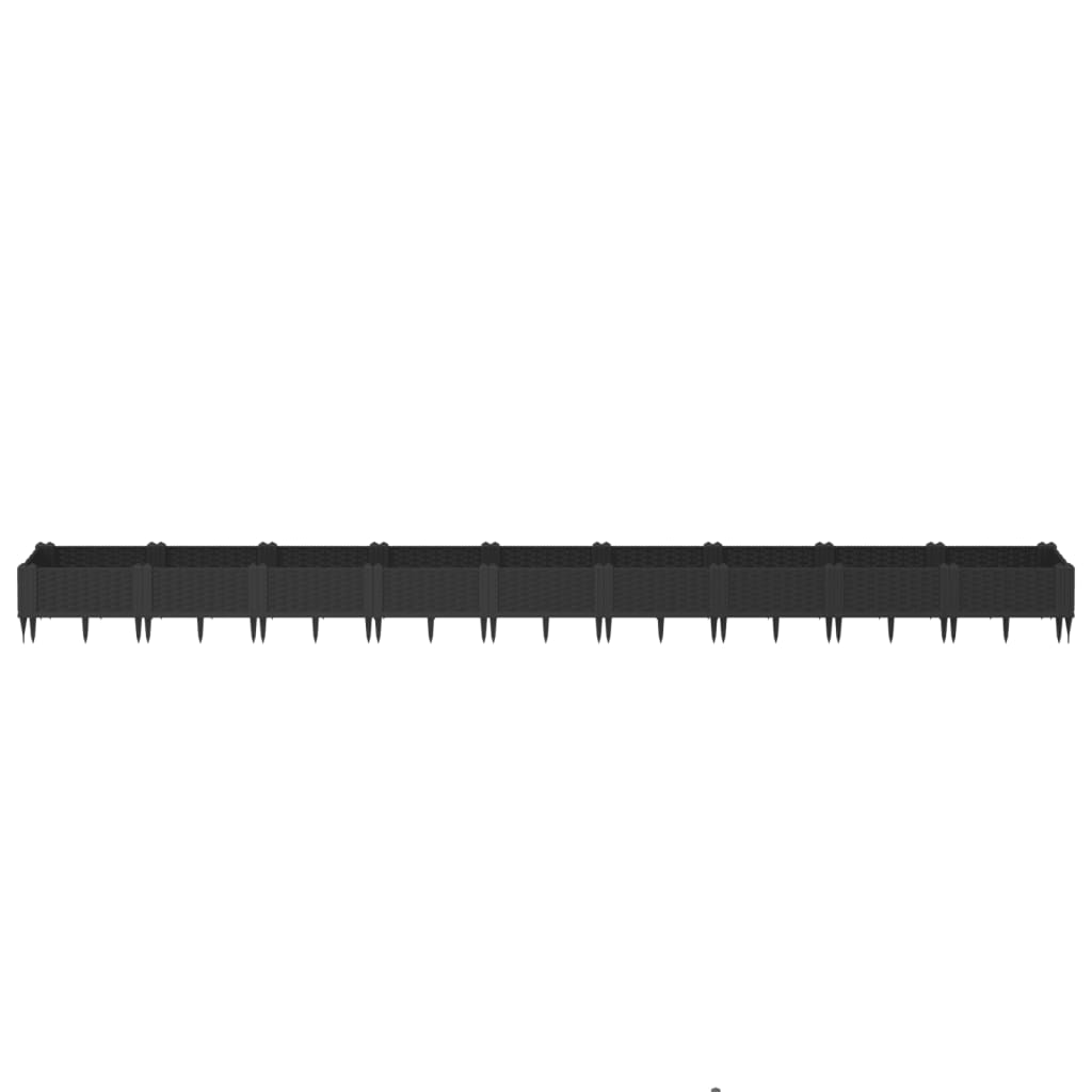 Vidaxx Pflanzgefäß mit Zapfen 362,5x42,5x28,5 cm Polypropylen schwarz