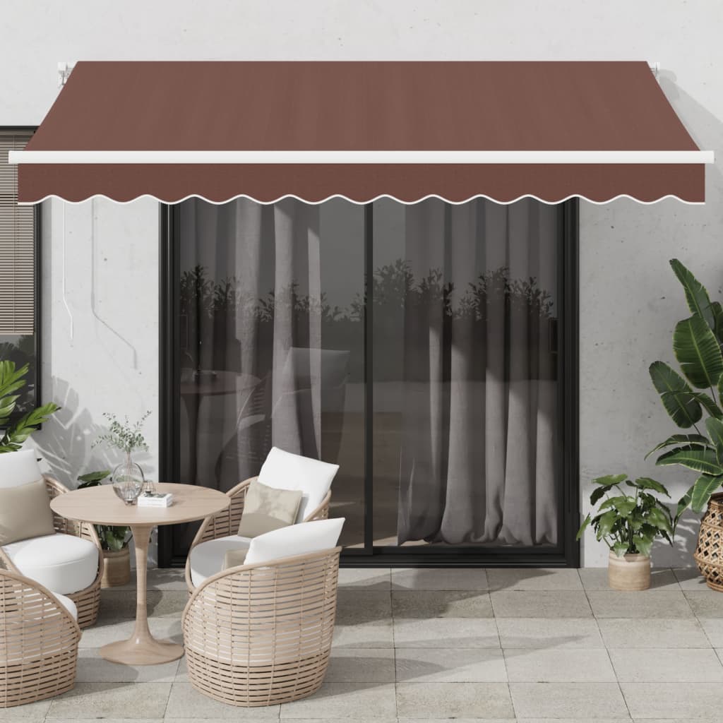 VidaXL Markise automatisch ausziehbar mit LED 350x250 cm braun