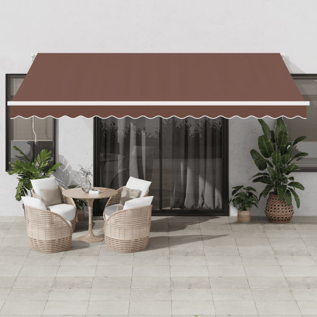 VidaXL Markise manuell ausziehbar mit LED 450x350 cm braun