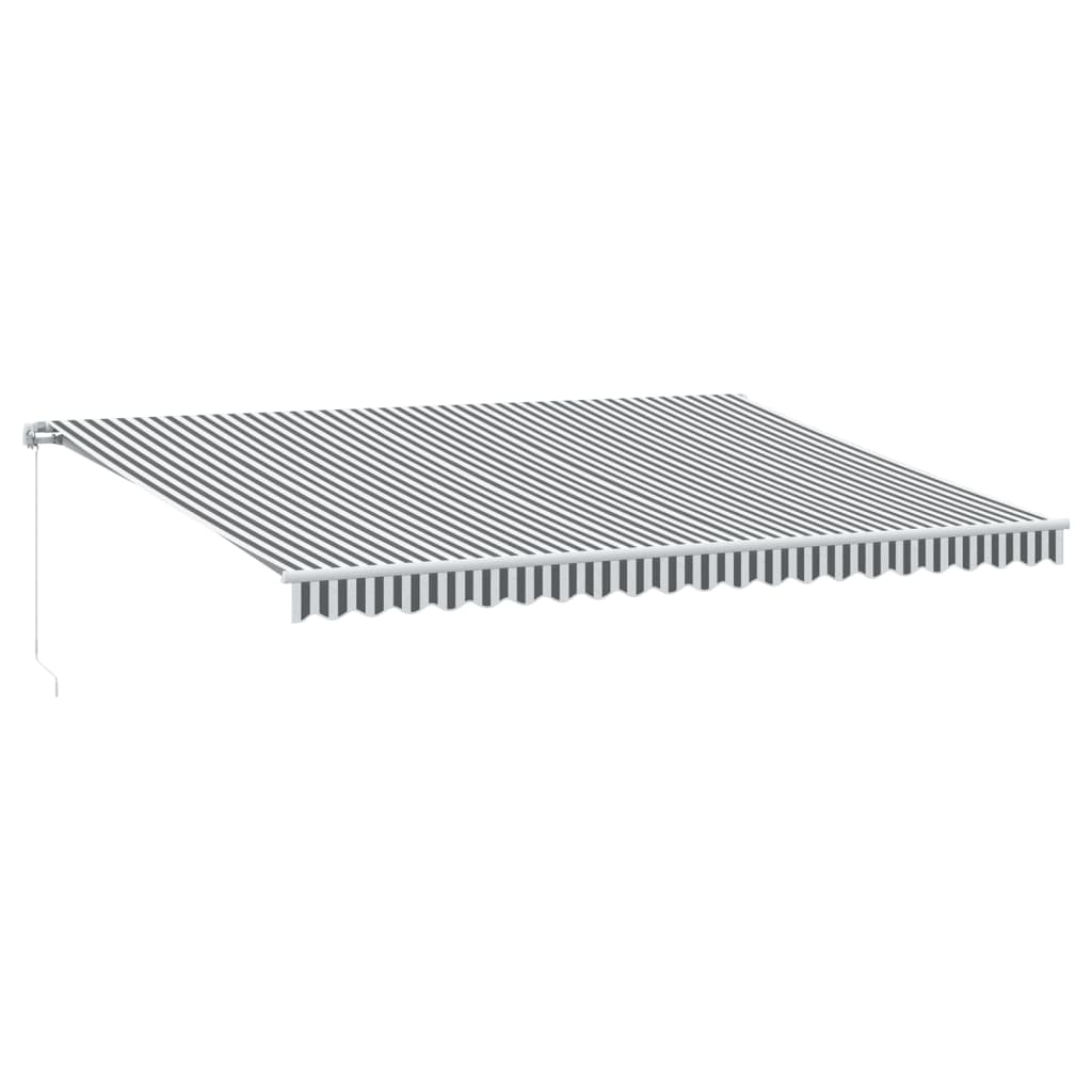 VidaXL Markise manuell ausziehbar und LED 500x350 cm Anthrazit und Weiß