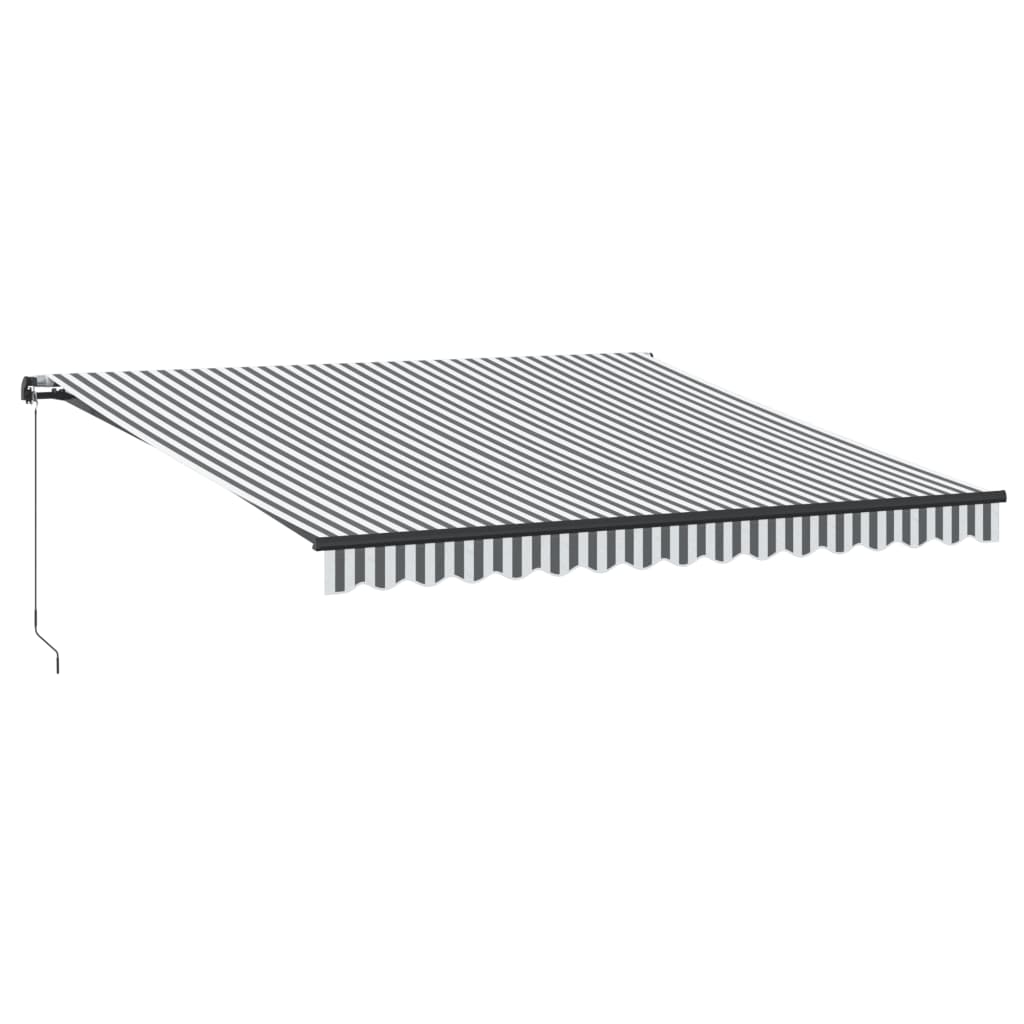 VidaXL Markise manuell ausziehbar und LED 400x350 cm Anthrazit und Weiß