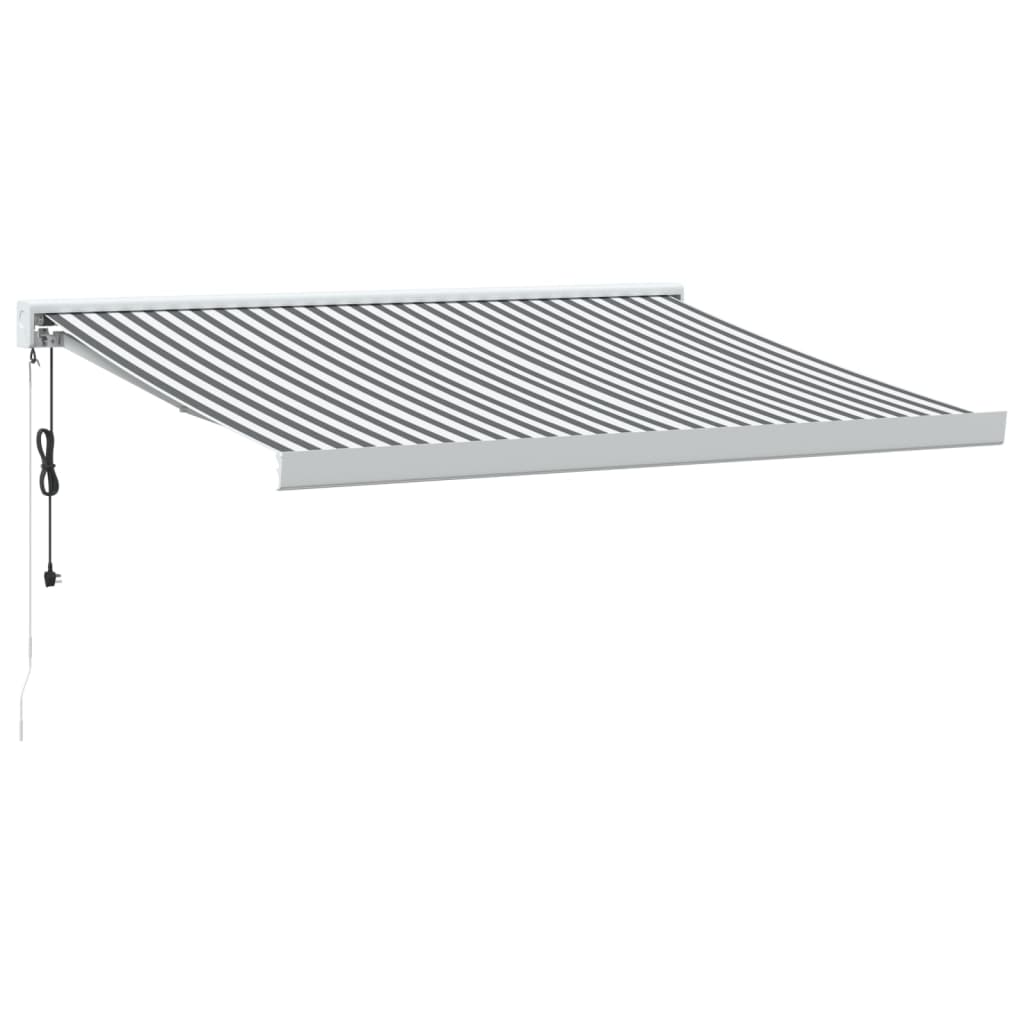 VidaXL Ausziehbare Markise 3x2,5 m Stoff und Aluminium Anthrazit und Weiß
