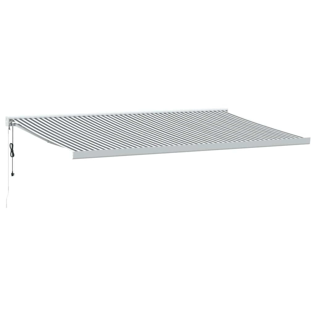 VidaXL Ausziehbare Markise 5x3 m Stoff und Aluminium Anthrazit und Weiß