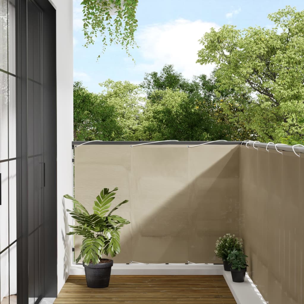 VidaXL Balkon-Sichtschutz 120 x 1000 cm, 100 % Oxford-Polyester, Beige