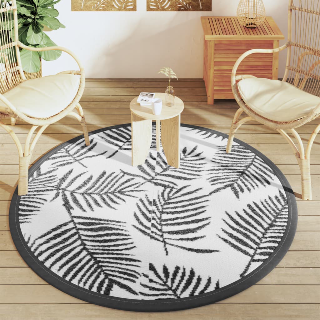Vidaxx Outdoor-Teppich Arakil ø160 cm Polypropylen weiß und schwarz