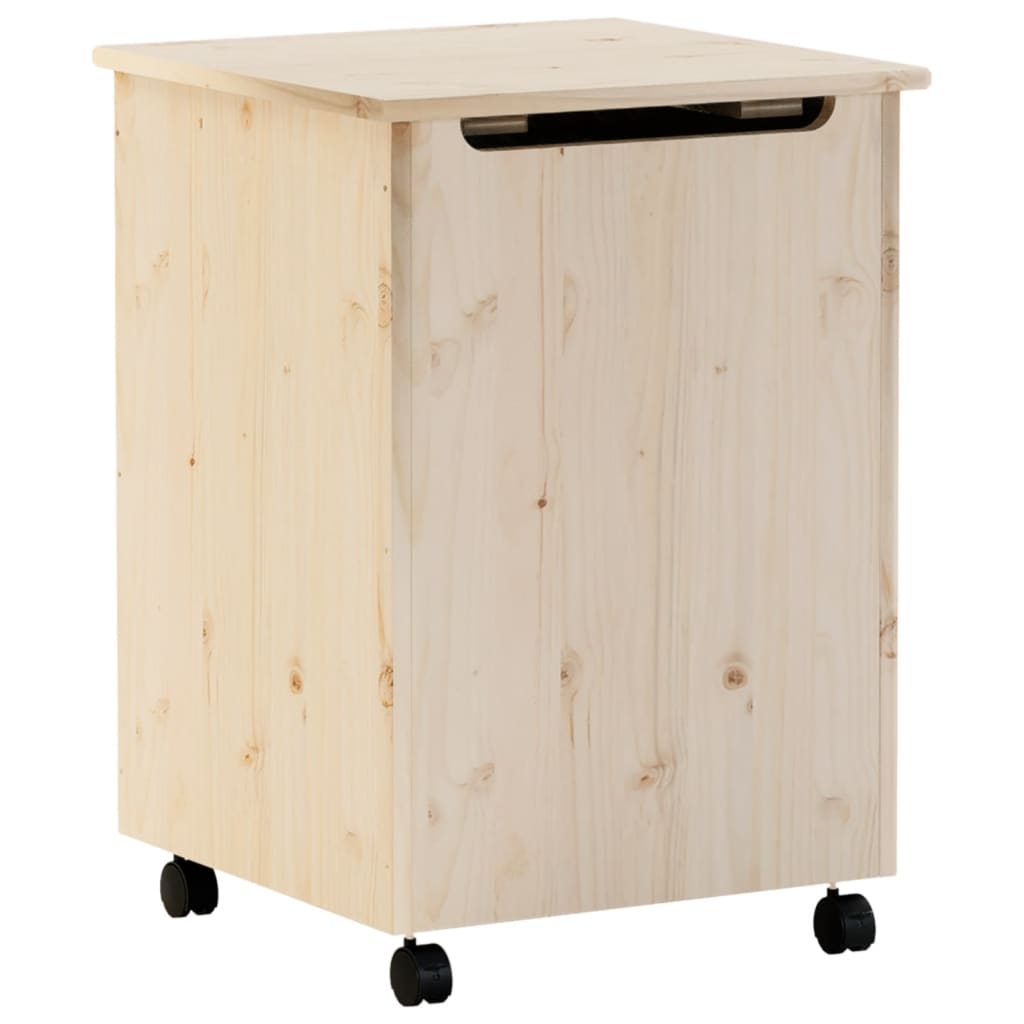 Vidaxx Wäschekorb mit Rollen Rana 45x45x64 cm massives Kiefernholz