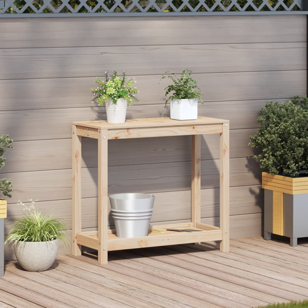 Vidaxx Pflanztisch mit Ablage 82,5x35x75 cm massives Kiefernholz
