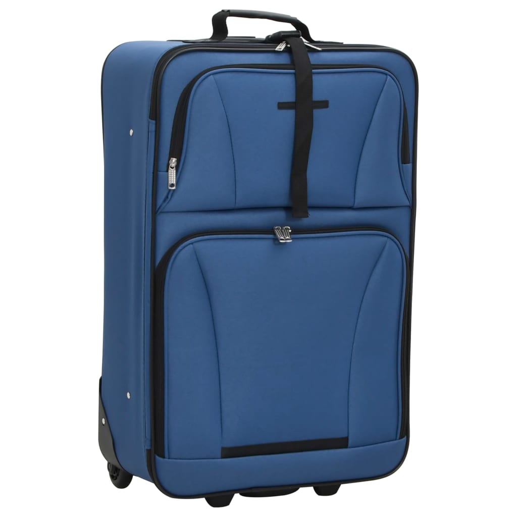 VidaXL 5-teiliges Kofferset Stoff Blau