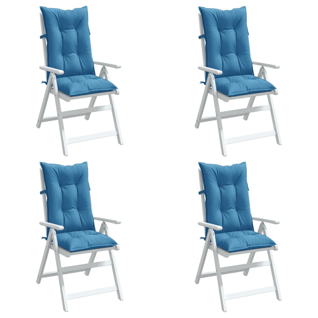Vidaxx Stuhlkissen 4 Stück hohe Rückenlehne 120x50x7 cm Stoff blau gemischt