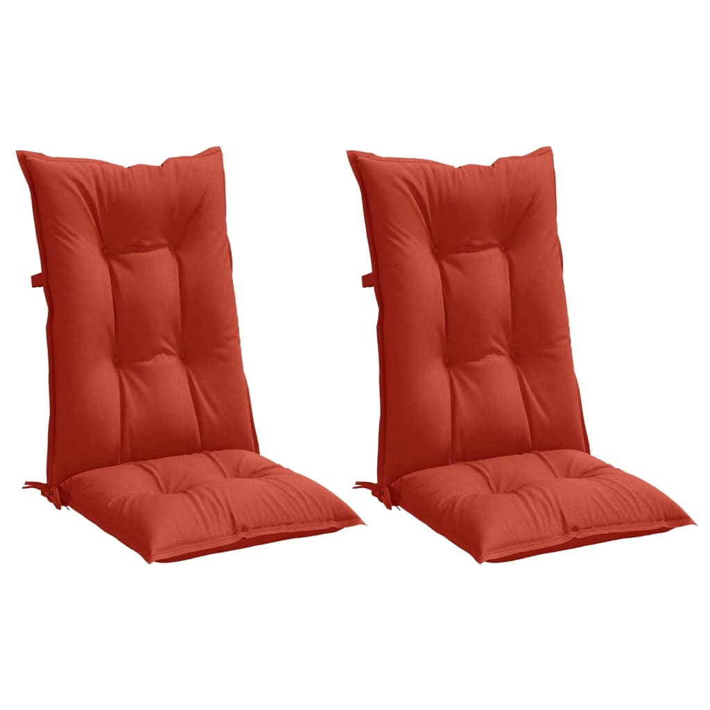 Vidaxx Stuhlkissen 2 Stück hohe Rückenlehne 120x50x7 cm Stoff rot gemischt