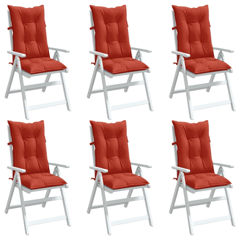 Vidaxx Stuhlkissen 6 Stück hohe Rückenlehne 120x50x7 cm Stoff rot gemischt