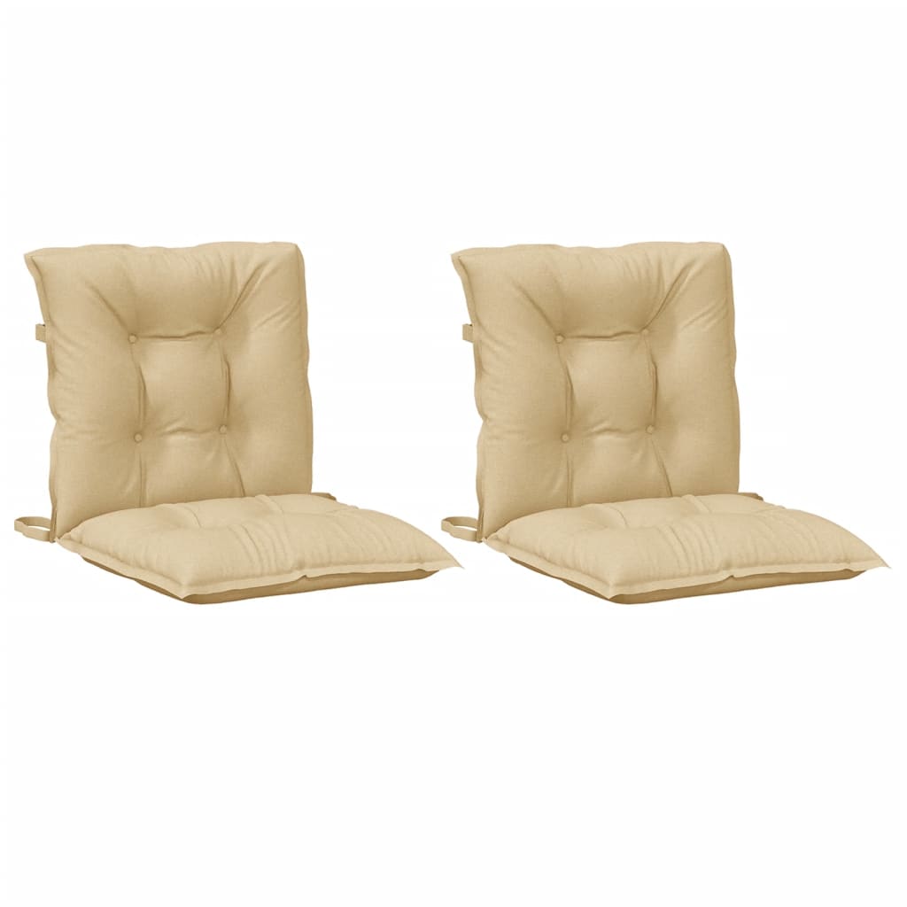 Vidaxx Stuhlkissen 2 Stück niedrige Rückenlehne 100x50x7 cm Stoff beige gemischt