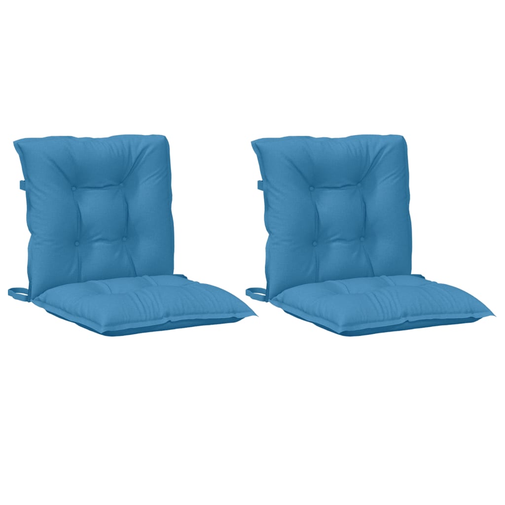 Vidaxx Stuhlkissen 2 Stück niedrige Rückenlehne 100x50x7 cm Stoff blau gemischt
