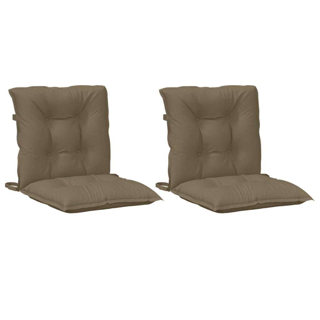 Vidaxx Stuhlkissen 2 Stück niedrige Rückenlehne 100x50x7 cm Stoff taupe meliert
