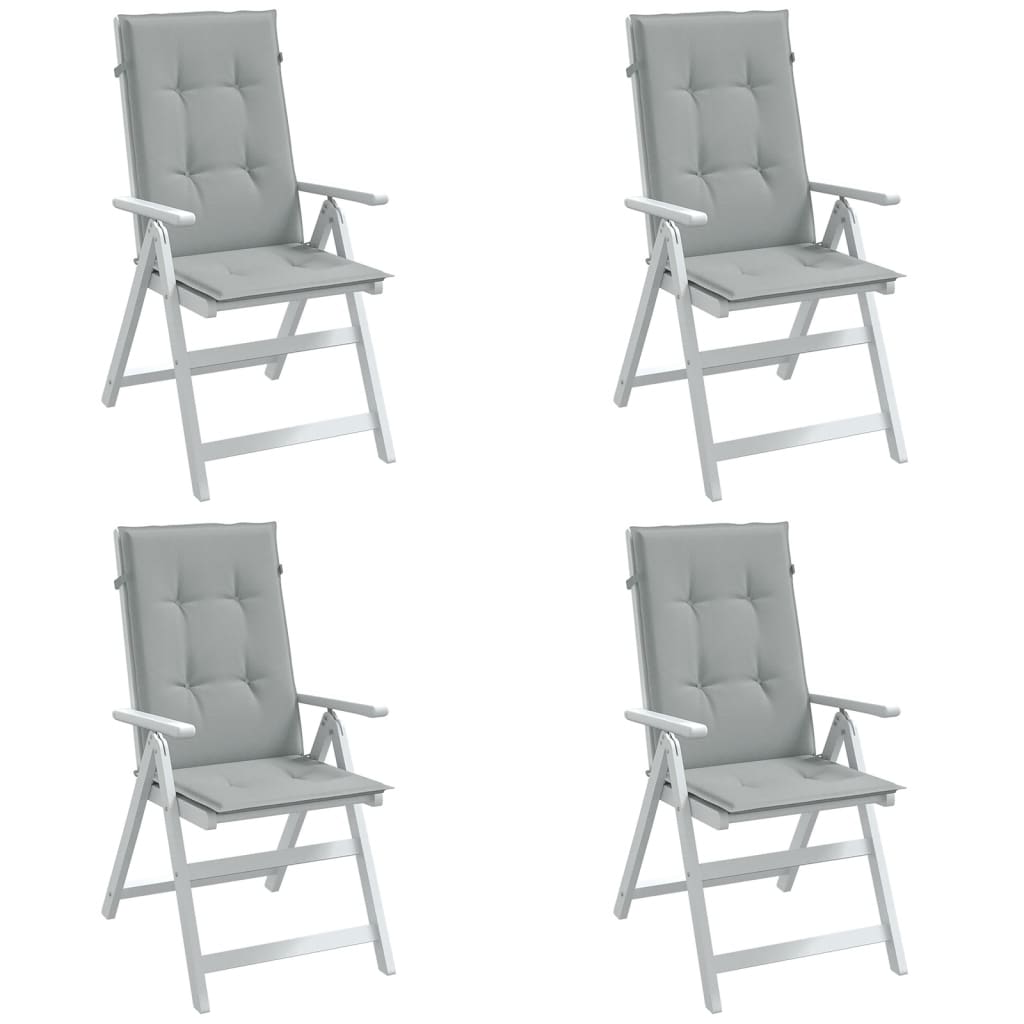Vidaxx Stuhlkissen 4 Stück hohe Rückenlehne 120x50x4 cm Stoff hellgrau