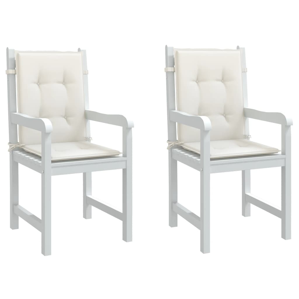 Vidaxx Stuhlkissen 2 Stück niedrige Rückenlehne 100x50x4 cm Stoff gemischt creme