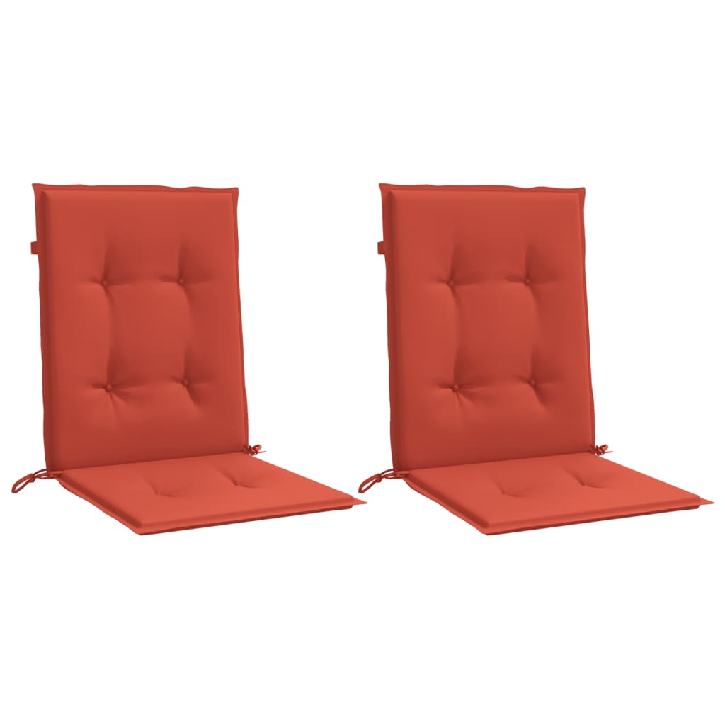 Vidaxx Stuhlkissen 2 Stück niedrige Rückenlehne 100x50x4 cm Stoff rot gemischt