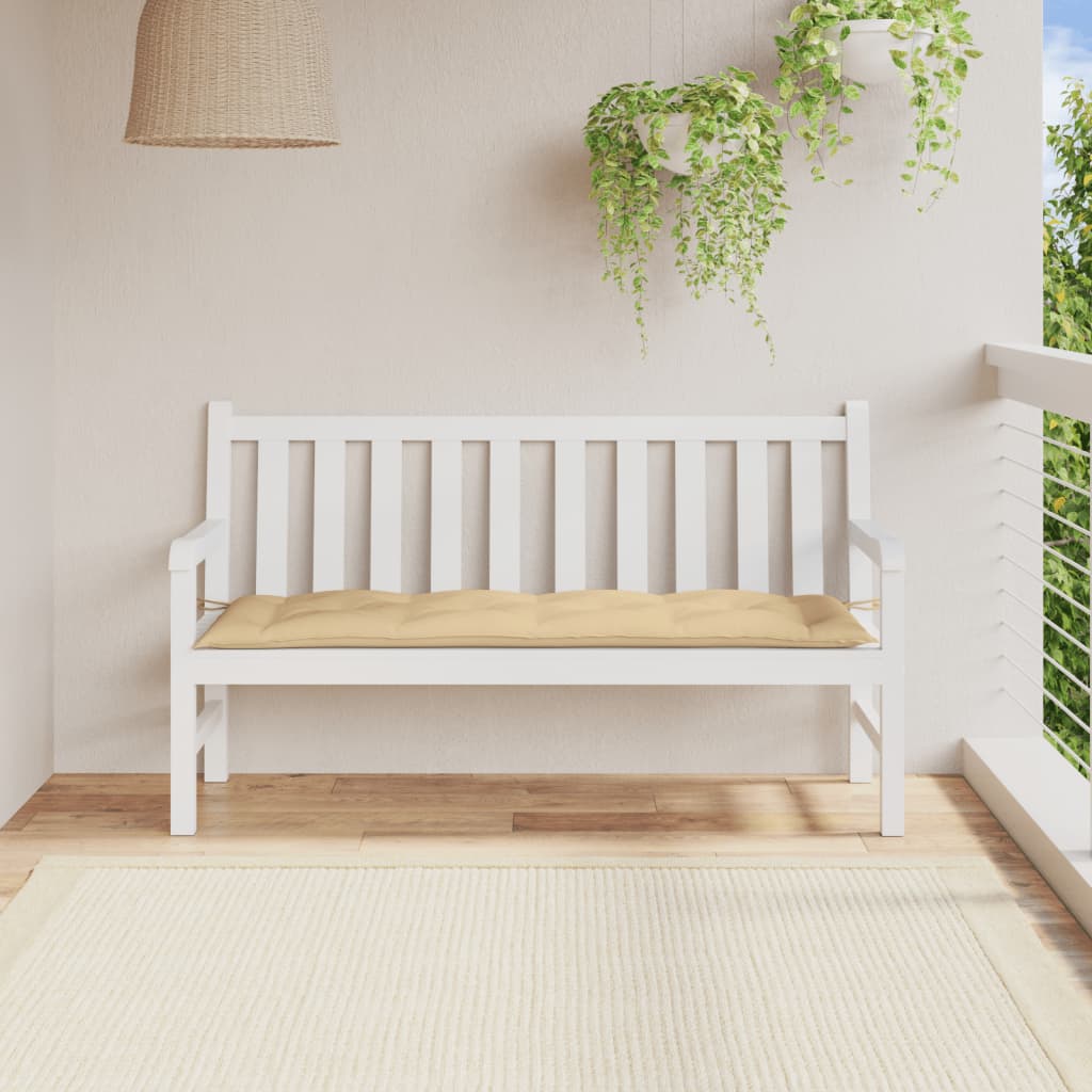 VidaXL Gartenbankauflage 150x50x7 cm Stoff beige gemischt