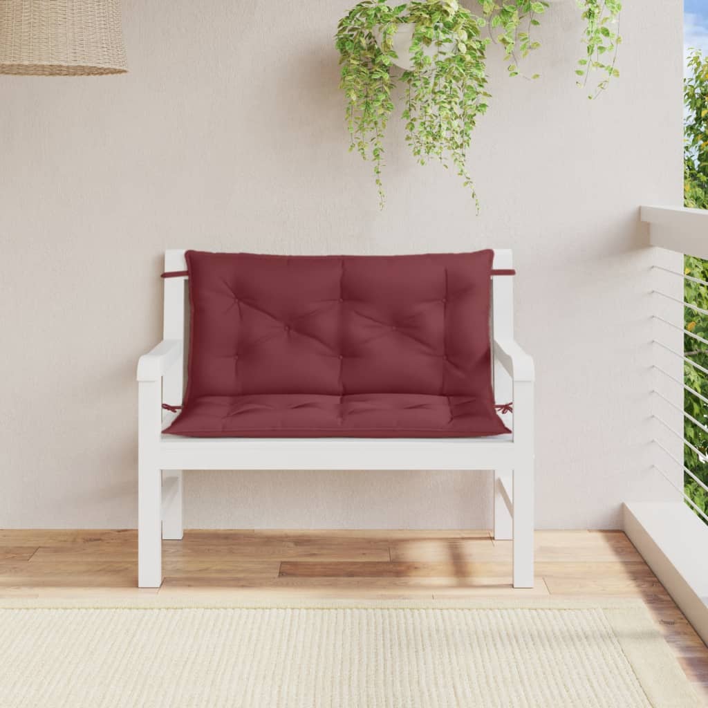 Vidaxx Gartenbankauflagen 2 Stück 100x50x7 cm Stoff weinrot gemischt