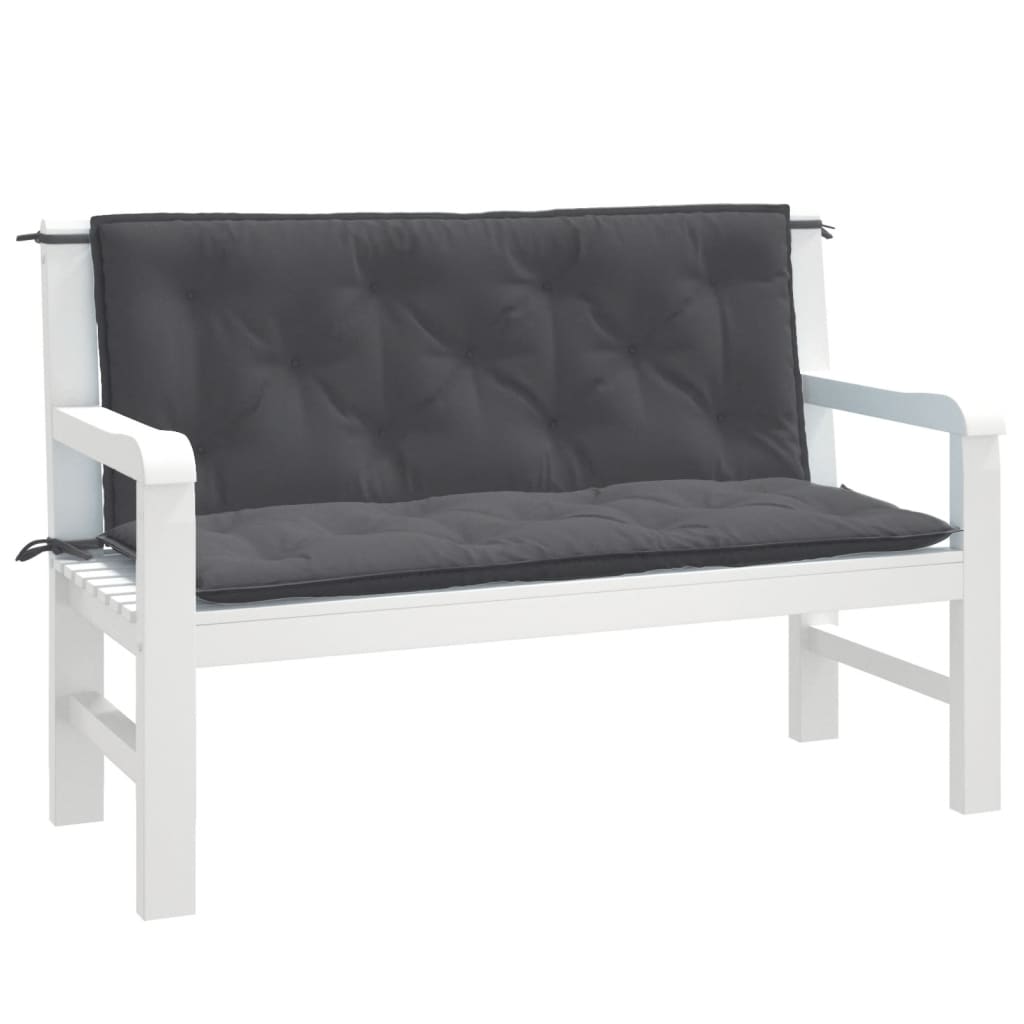 Vidaxx Gartenbankauflagen 2 Stück 120x50x7 cm Stoff Anthrazit gemischt