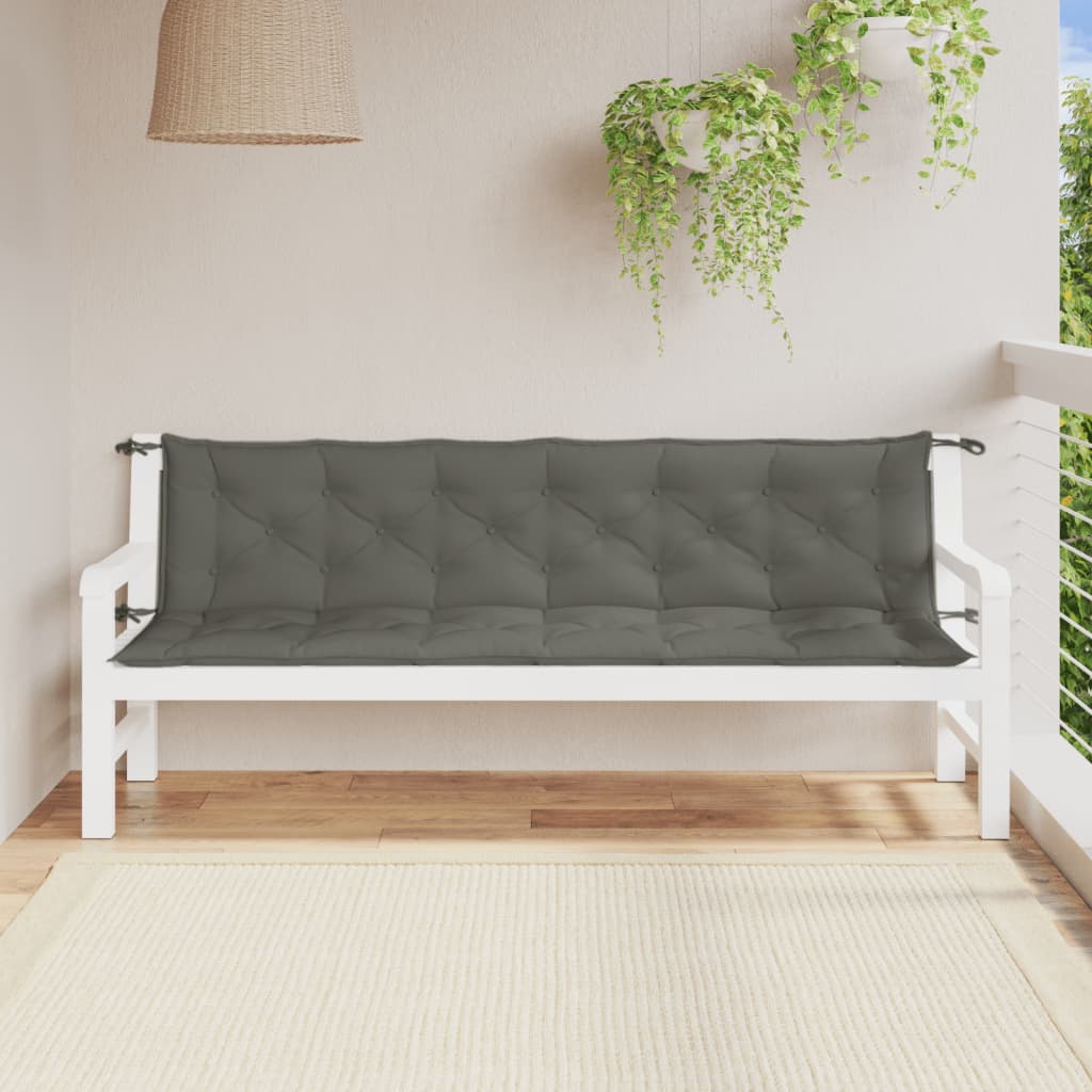 Vidaxx Gartenbankauflagen 2 Stück 200x50x7 cm Stoff dunkelgrau gemischt