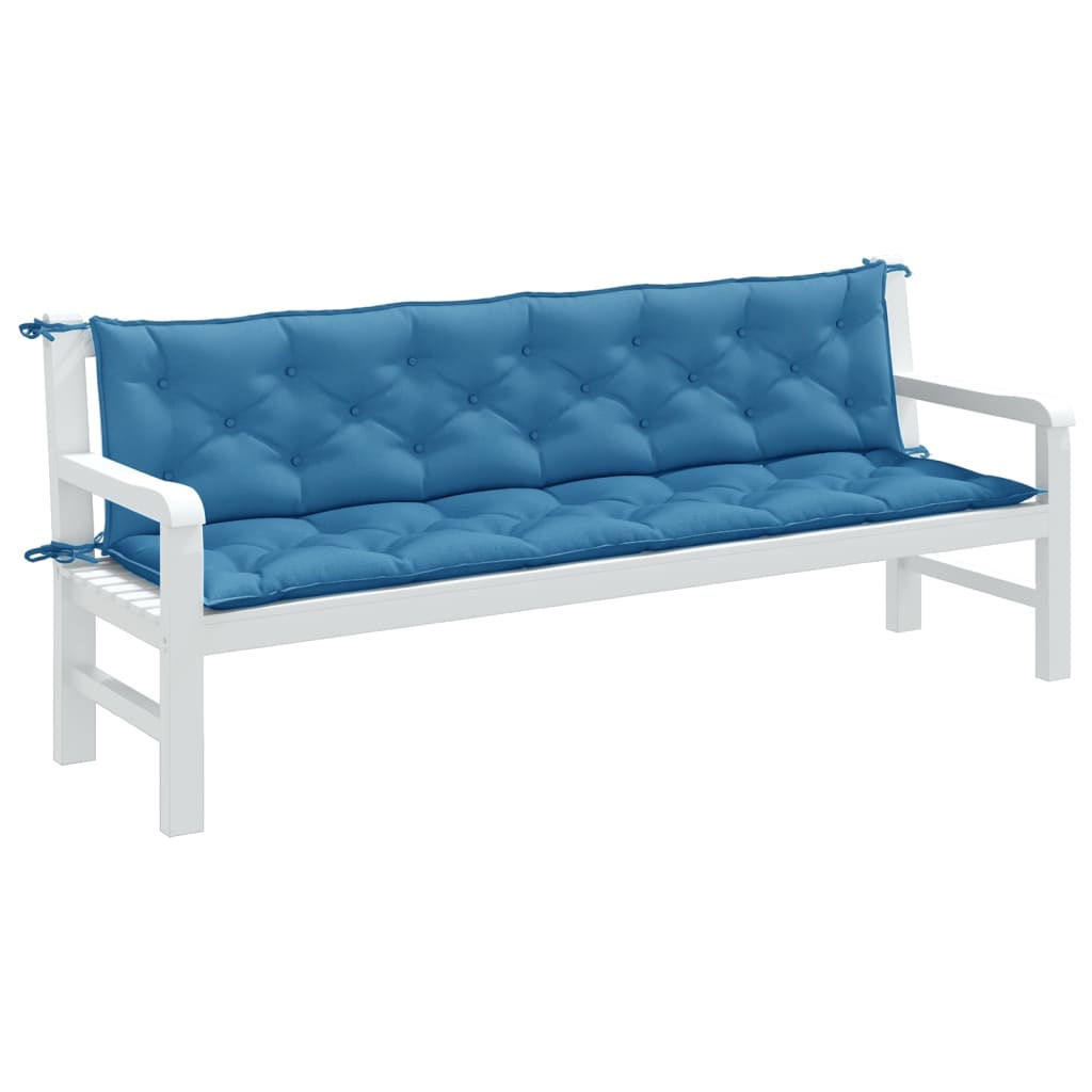 Vidaxx Gartenbankauflagen 2 Stück 200x50x7 cm Stoff blau gemischt