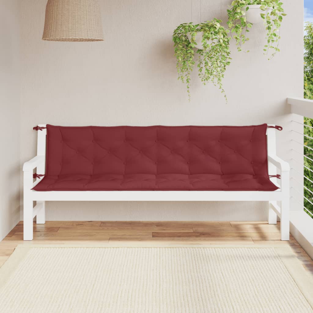 Vidaxx Gartenbankauflagen 2 Stk. 200x50x7 cm Stoff weinrot gemischt