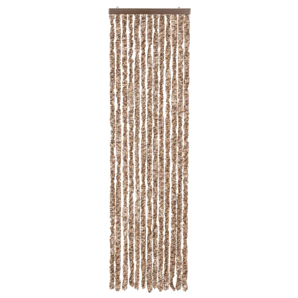 Vidaxx Fliegenvorhang 56x185 cm Chenille Beige und Dunkelbraun