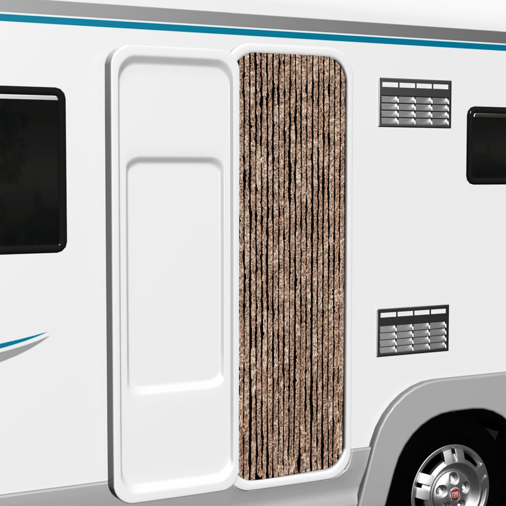 Vidaxx Fliegenvorhang 56x200 cm Chenille Beige und Dunkelbraun