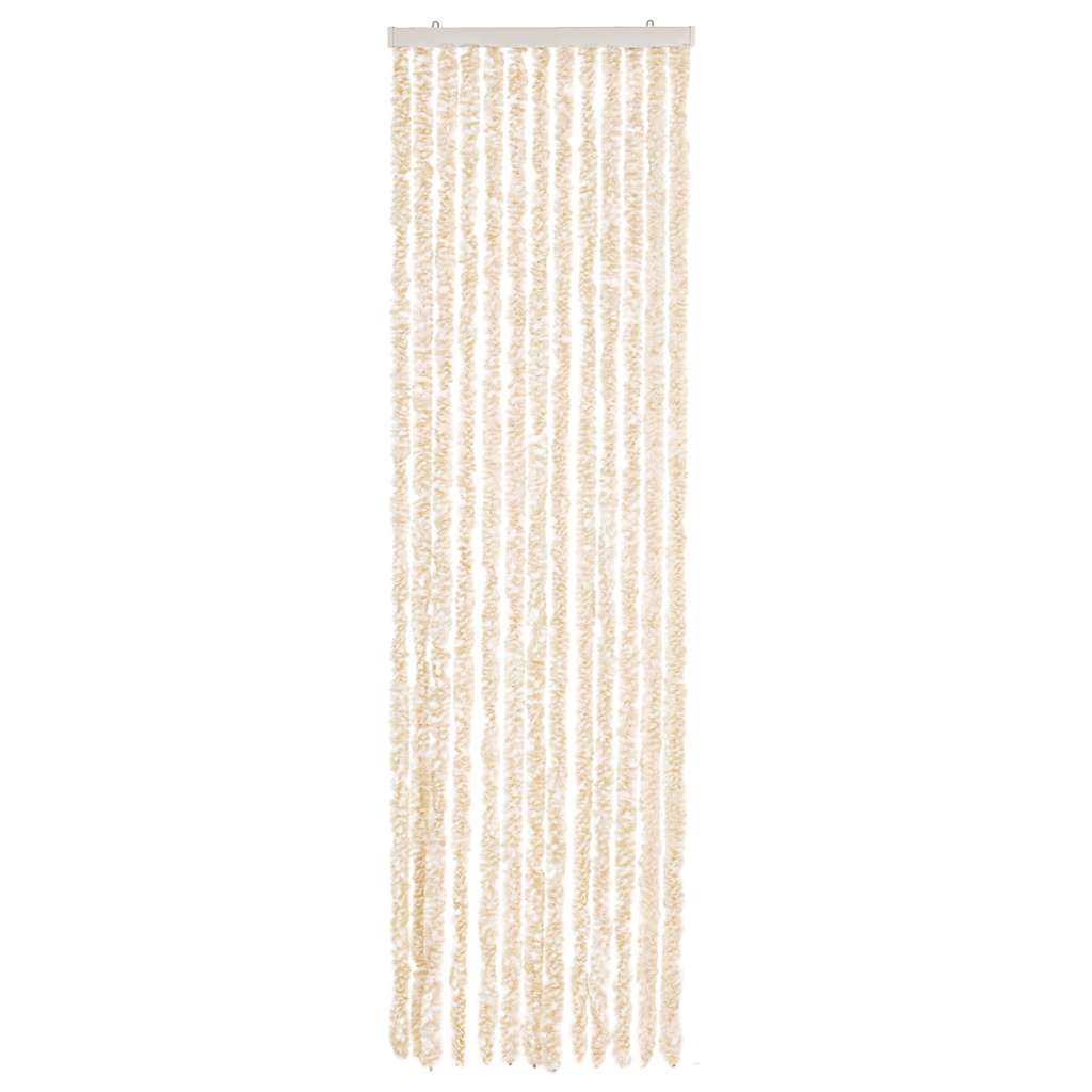 Vidaxx Fliegenvorhang 56x200 cm Chenille Beige und Weiß