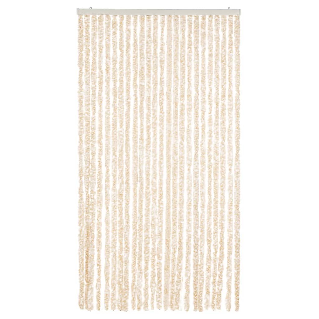 Vidaxx Fliegenvorhang 100x200 cm Chenille Beige und Weiß